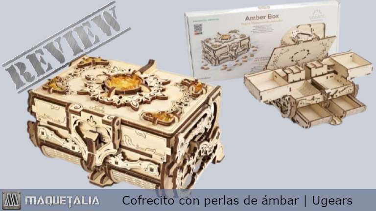 Cofrecito con Perlas de Ámbar de Ugears | Puzzle Mecánico 3D en Madera