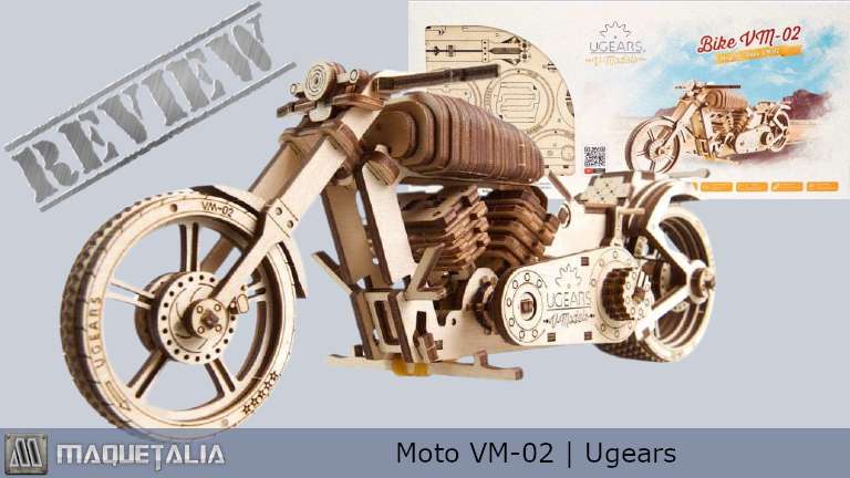 Maqueta de moto mecánica VM-02 de Ugears