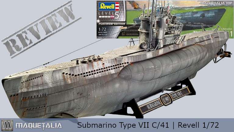 Maqueta del submarino alemán Type VII C/41 a escala 1/72 de Revell - Platinum Edition