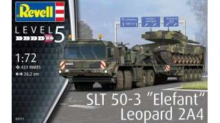 Maqueta de vehículo remolcador de tanques SLT 50-3 "Elefant" + tanque Leopard 2A4 a escala 1/72 de Revell