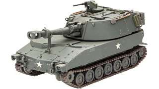 Maqueta de tanque US M109 a escala 1/72 de Revell