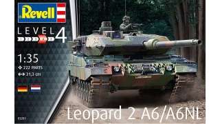 Maqueta de tanque Leopard 2 A6/A6NL a escala 1/35 de Tamiya