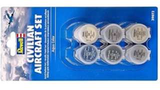 Set de 6 pinturas acrílicas para maquetas de aviación civil de Revell