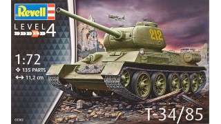 Maqueta de tanque T-34/85 a escala 1/72 de Revell